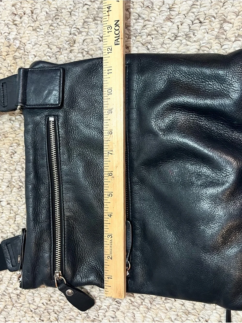 Margot Black Leather Crossbody Bag - zipper many compartments purse